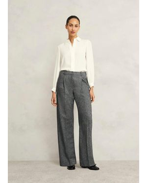 Hobbs Emelie Wide Trouser With Wool - Natural