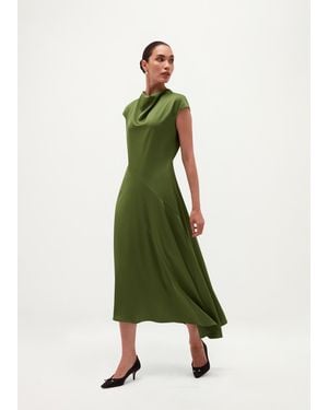 Hobbs Avebury Satin Dress - Green