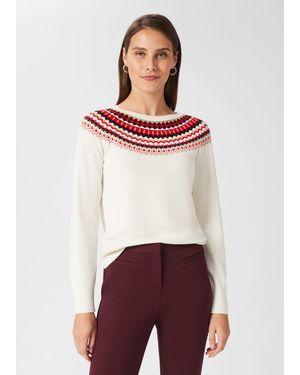 Hobbs Greta Fairisle Jumper With Cashmere - Red