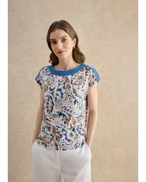 Hobbs Viviana Printed Top - Blue