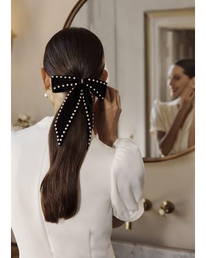 Hobbs Tilly Velvet Hair Clip - Brown