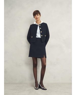 Hobbs Marie Skirt With Wool - Blue
