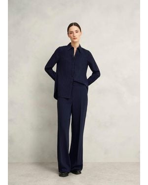 Hobbs Hadley Pinstripe Trousers - Blue