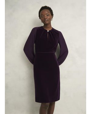 Hobbs Willow Velvet Dress - Blue