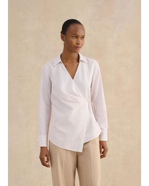 Hobbs Kinsley Tie Front Shirt - Natural