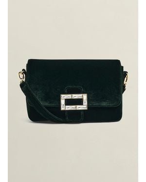 Hobbs Alexandria Velvet Clutch Bag - Black