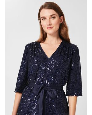 Hobbs Salma Sequin Top - Blue