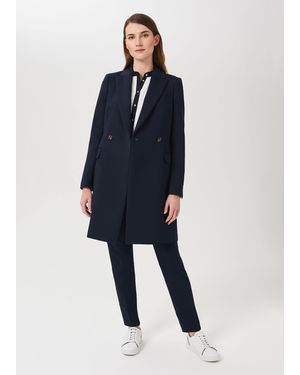 Hobbs Melanie Double Breasted Coat With Wool - Blue