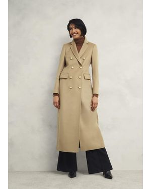 Hobbs Richmond Wool Maxi Coat - Natural