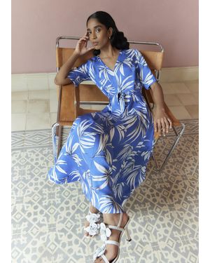 Hobbs Ripsley Tie Waist Midaxi Dress - Blue