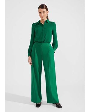 Hobbs Verona Wide Leg Trousers - Green