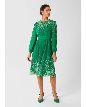 Hobbs Petite Maria Floral Dress - Green