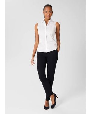 Hobbs Sleeveless Vic Cotton Shirt - White