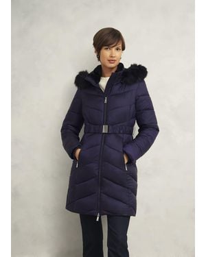 Hobbs Petite Alis Puffer Coat - Blue