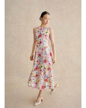 Hobbs Carly Floral Dress - Natural