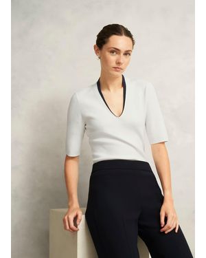 Hobbs Scarlett Knitted Top - White