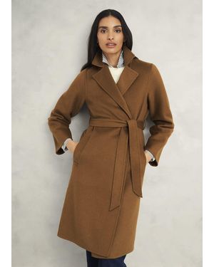 Hobbs Lytham Wrap Coat With Wool - Brown