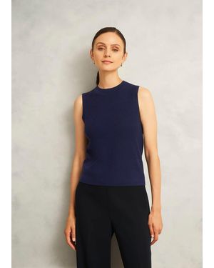 Hobbs Yasmin Merino Wool Knitted Tank Top - Blue