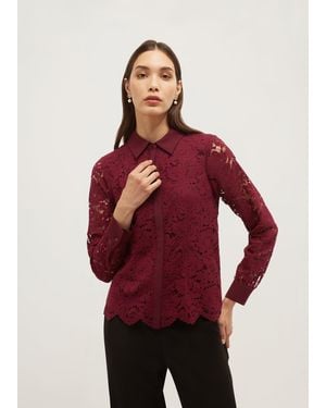 Hobbs Claire Lace Shirt - Red