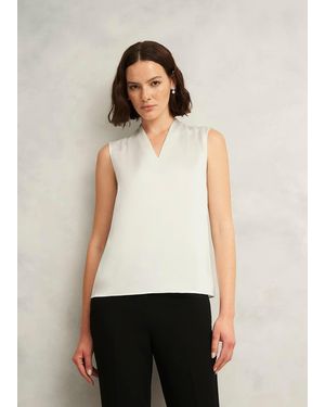 Hobbs Nina Satin Blouse - White