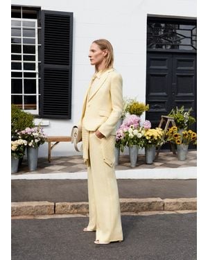 Hobbs Petite Adalee Linen Wide Leg Trousers - Natural