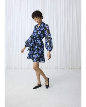 Hobbs Gracie Tie Waist Dress - Blue