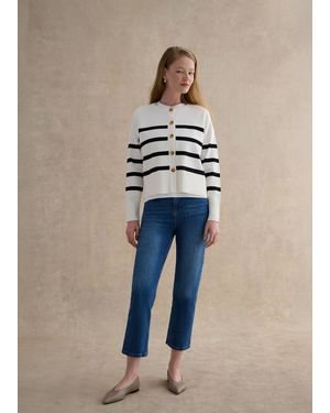 Hobbs Megan Striped Cardigan - Blue