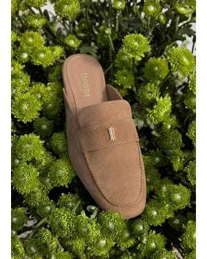 Hobbs Lola Suede Backless Loafers - Green