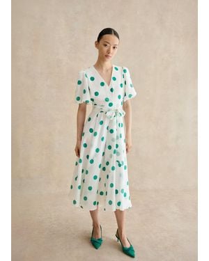 Hobbs Barrington Spot Dress - Natural