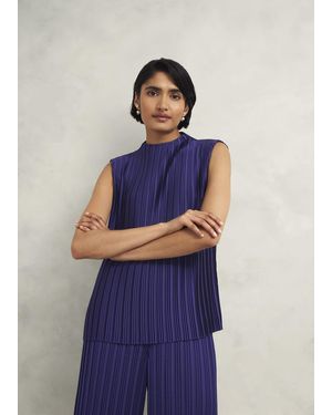 Hobbs Orla Pleated Blouse - Blue