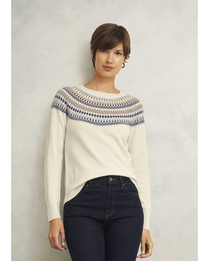 Hobbs Fair Isle Wool Cashmere Jumper - Natural