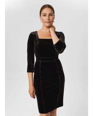 Hobbs Josie Velvet Shift Dress - Black
