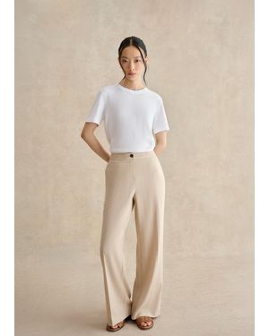 Hobbs Hadley Pinstripe Trousers - Natural