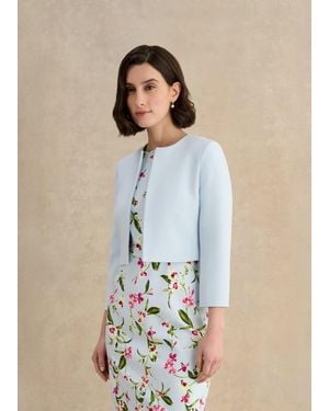 Hobbs Elize Crepe Jacket - Blue