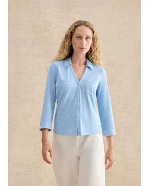 Hobbs Zariah Cotton Slub Shirt - Blue