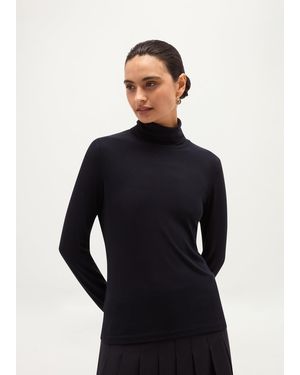 Hobbs Kiera Ribbed Rollneck Top - Blue