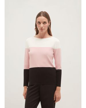 Hobbs Alice Colourblock Jumper - Pink