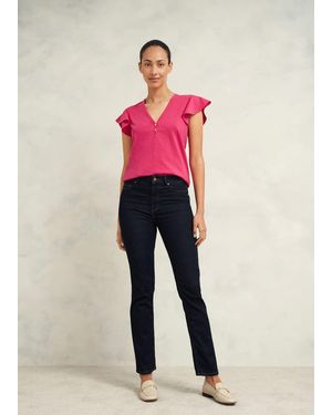 Hobbs Pippa Cotton Slub Top - Pink