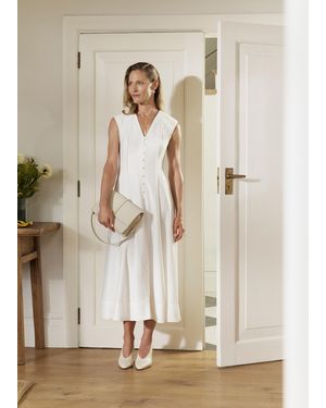 Hobbs Elida Button Through Dress - Natural