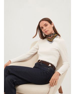 Hobbs Tamsin Ribbed Top - White