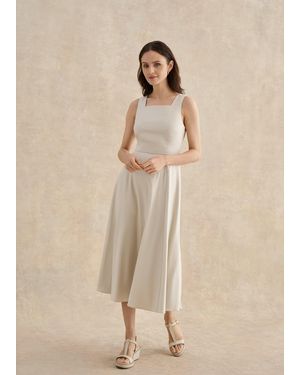 Hobbs Trinity Linen Blend Midi Dress - Natural