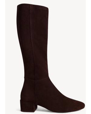 Hobbs Payton Stretch Suede Knee Boots - Brown
