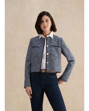 Hobbs Aleena Tweed Blazer - Blue