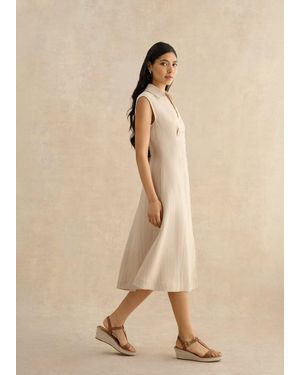 Hobbs Charlize Linen Dress - Natural