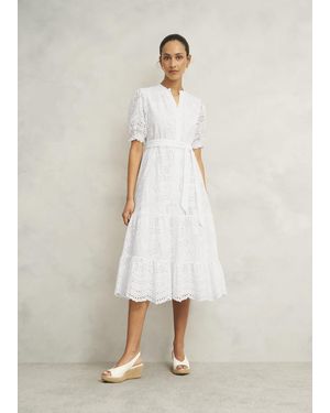 Hobbs Rosanna Broderie Dress - White