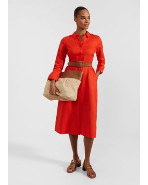 Hobbs Arabelle Linen Dress - Red