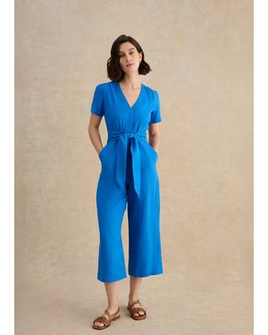 Hobbs Evie Linen Jumpsuit - Blue