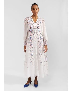 Hobbs Asher Silk Midi Dress - White