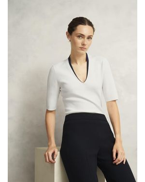 Hobbs Scarlett Knitted Top - White