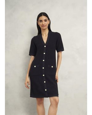 Hobbs Tatton Cotton Blend Knitted Dress - Blue